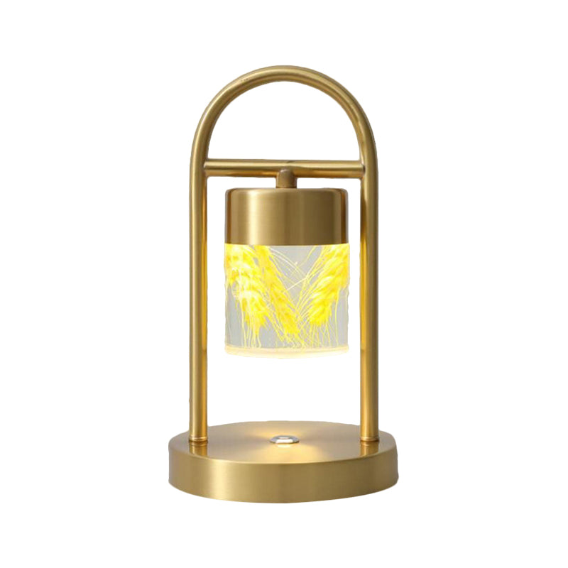 GOUD KOLOM TABEL LAMP EENVOUDIGHEID DUIST GLAS LED BALIC LICHT MET U-vormig metalen frame