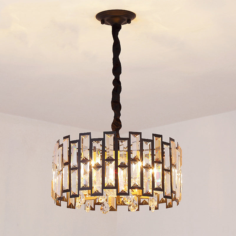 6/5 lichten kristal-ingelatte plafond kroonluchter moderne goud rond slaapkamer hangende lamp, 19,5 "/16" breed