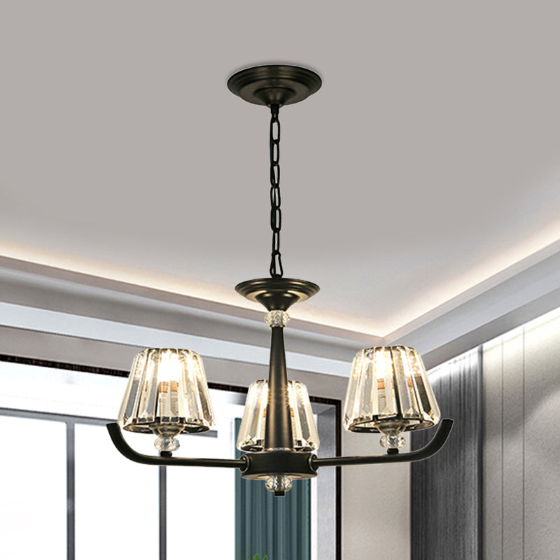 3/8 têtes Lumière de lustre avec cristal en cristal effilé