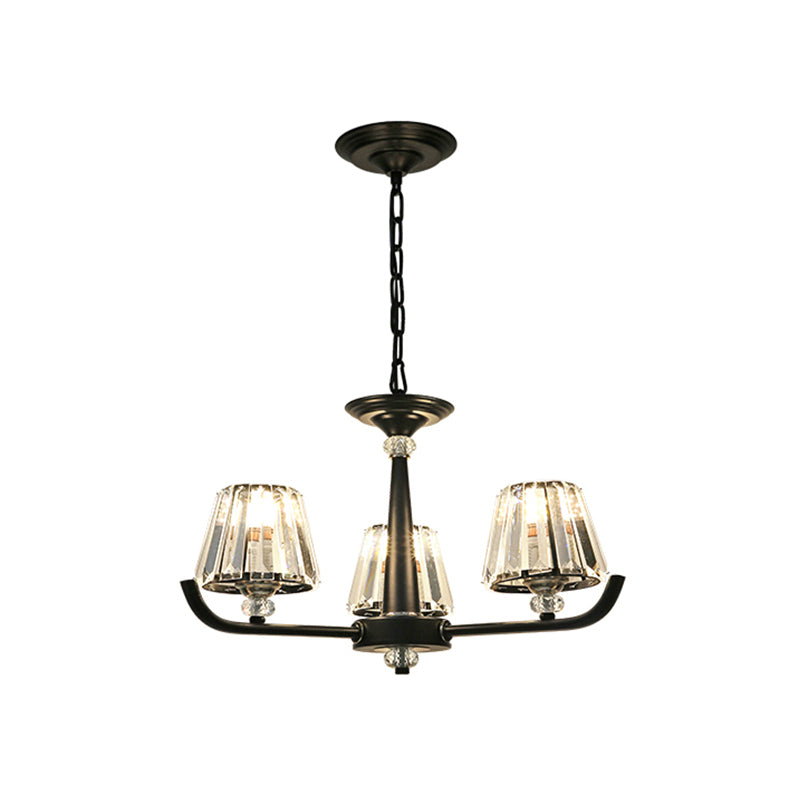3/8 têtes Lumière de lustre avec cristal en cristal effilé