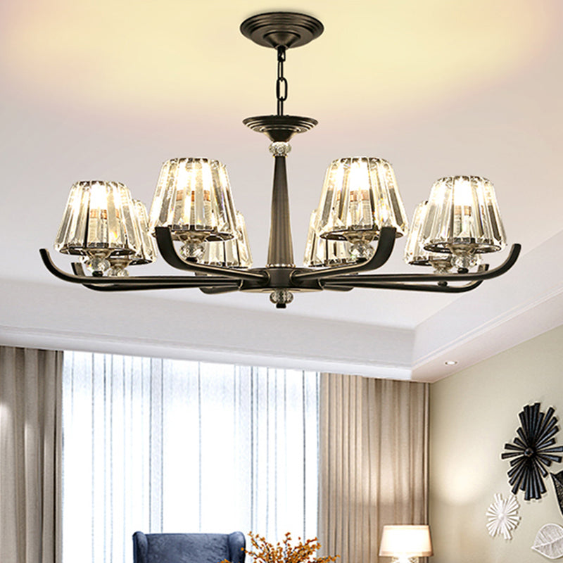 3/8 têtes Lumière de lustre avec cristal en cristal effilé