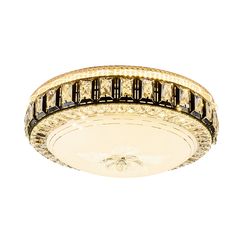 Black LED Flush Mount Lamp Moderne Crystal Dome in der Nähe von Deckenleuchte für Schlafzimmer