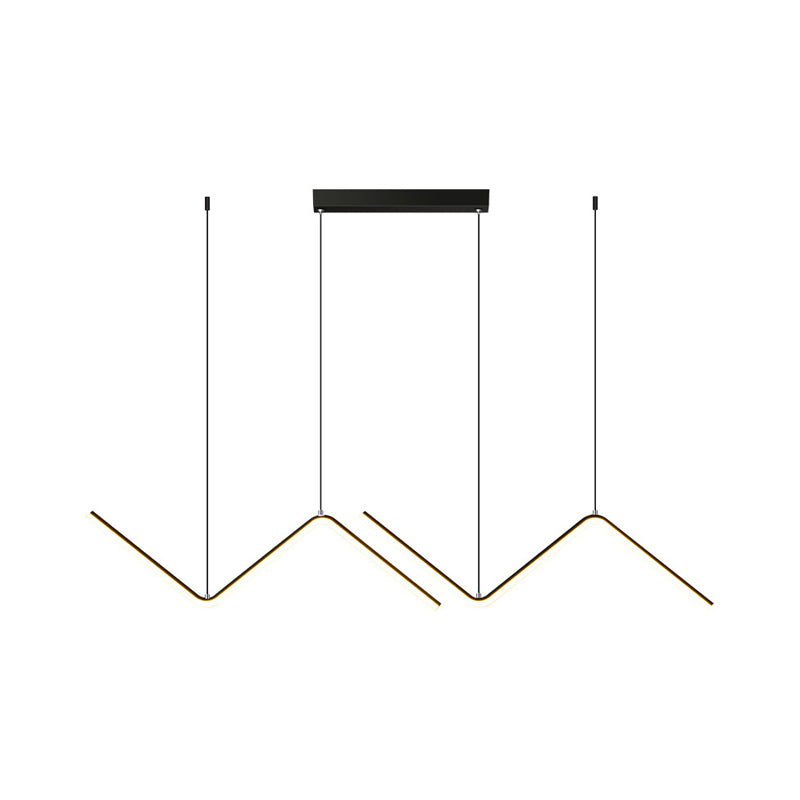 Dünnlinie Metall Multi-Pendant Modernist Schwarz/Gold-LED-Deckenhängung Licht in warmem/weißem Licht