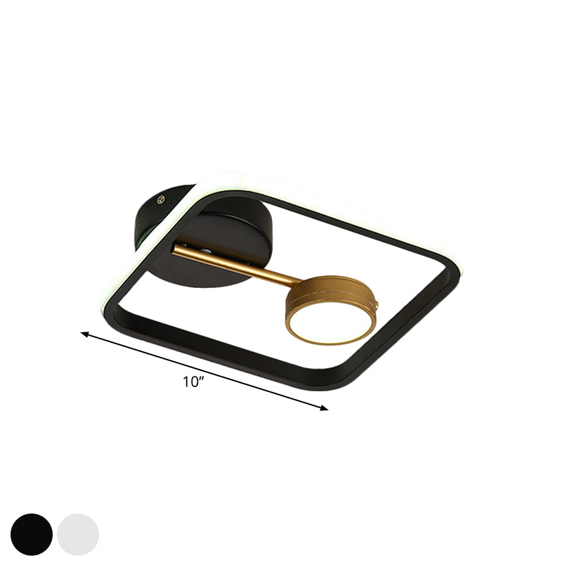 Montaggio a incasso a LED minimalista con paralume in metallo Lampada da soffitto quadrata in bianco e nero/nero e oro, luce calda/bianca