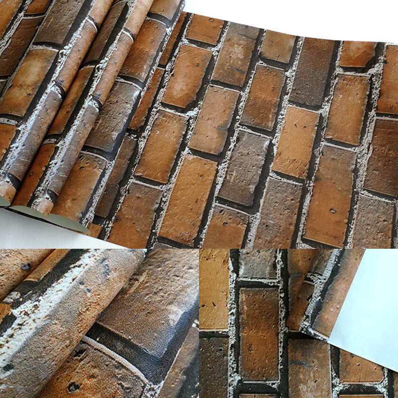 Papier peint en brique de Construction industrielle, couleur foncée, résistant aux taches, décoration murale pour bistro