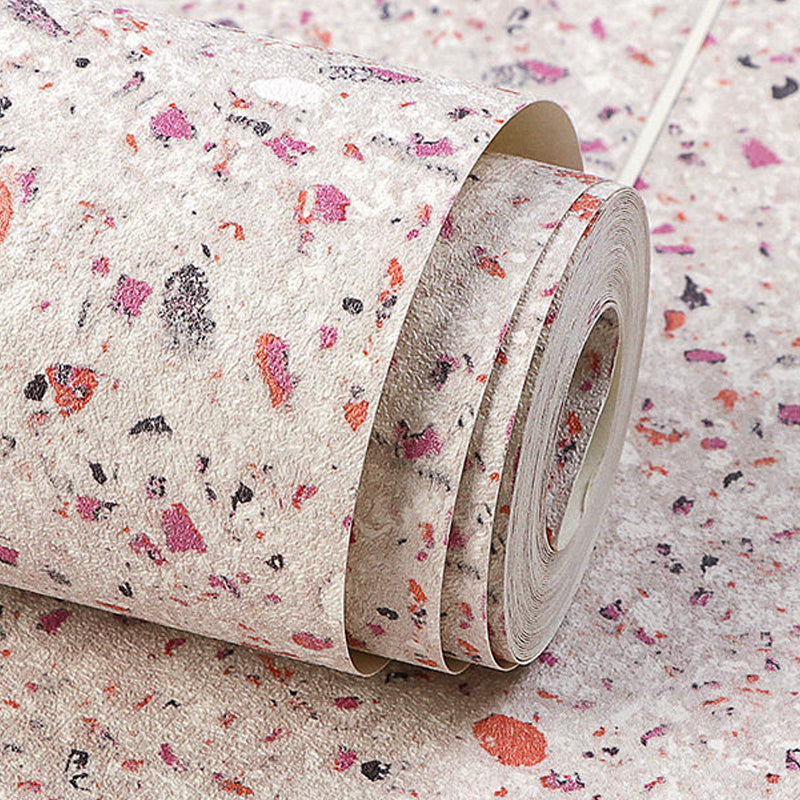 Pastel Color Terrazzo Look Wallpaper Waterproof Industrial Bedroom Wall Covering