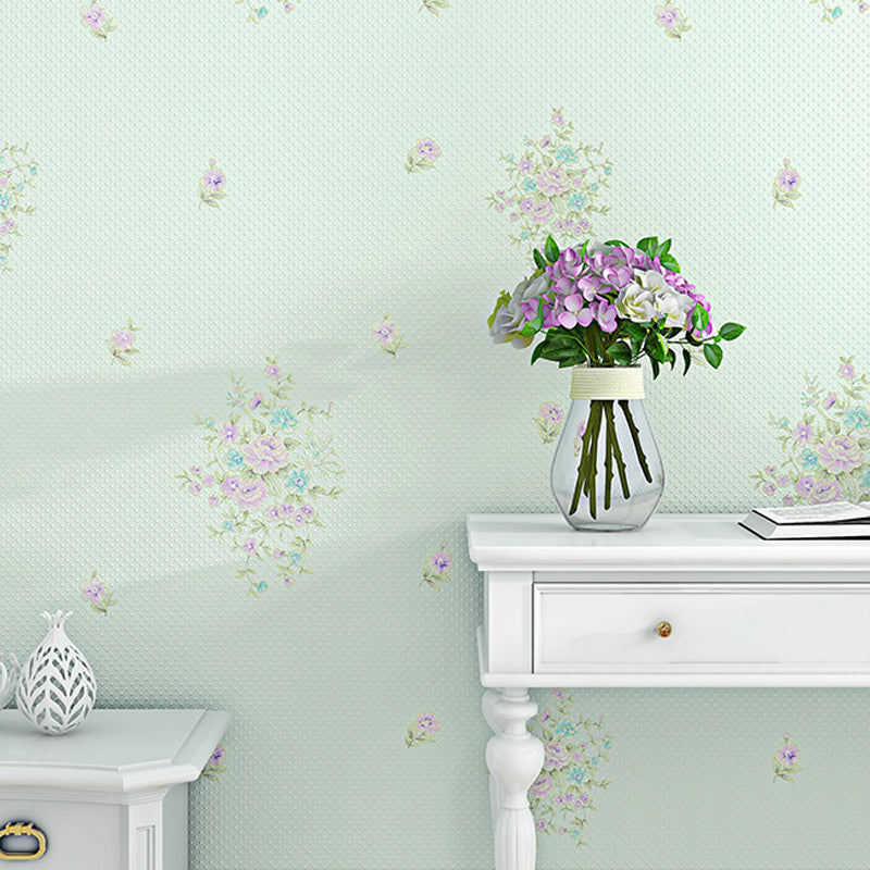 Papier peint à fleurs de campagne pour chambre à coucher, décoration murale de 54,2 pieds carrés, couleur pastel