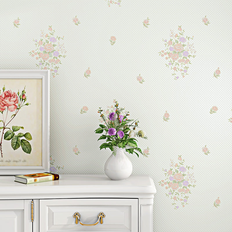 Papier peint à fleurs de campagne pour chambre à coucher, décoration murale de 54,2 pieds carrés, couleur pastel