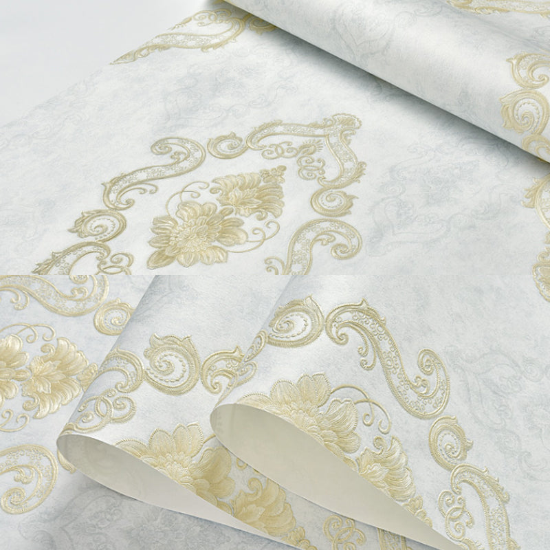 Peel and Stick Damask Wallpaper 3D Embossed Vintage Wall Covering for Home, Removable