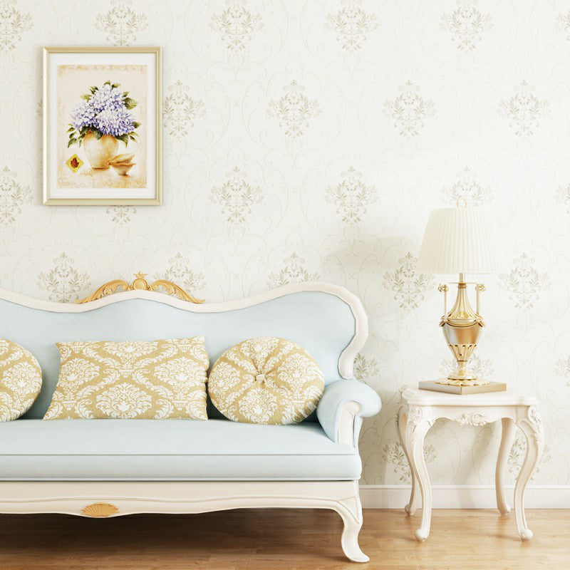 Papier peint imprimé Floral de couleur douce, décoration murale résistante à l'humidité pour le salon