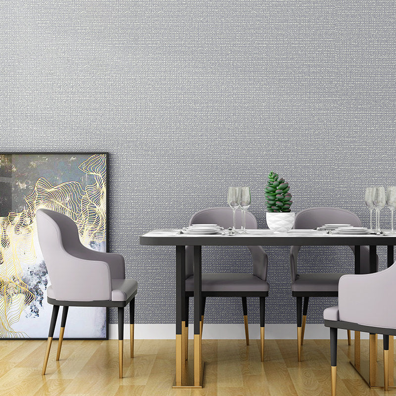 Waterproof Solid Wallpaper Minimalistic Non-Woven Grasscloth Wall Covering for Home