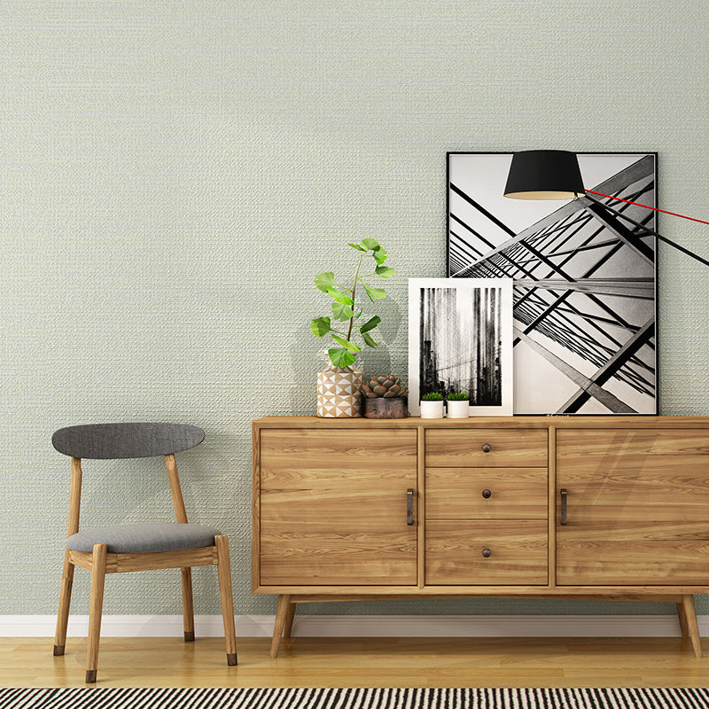 Waterproof Solid Wallpaper Minimalistic Non-Woven Grasscloth Wall Covering for Home