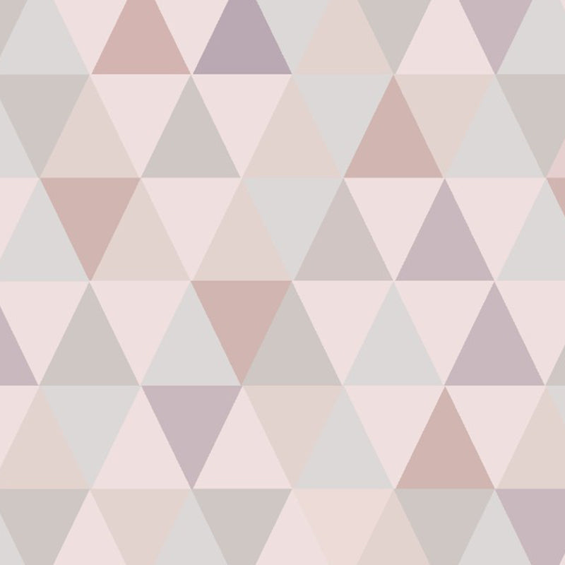 Modern Triangle Patchwork Murals Grey-Pink Waterproofing Wall Decor for Living Room
