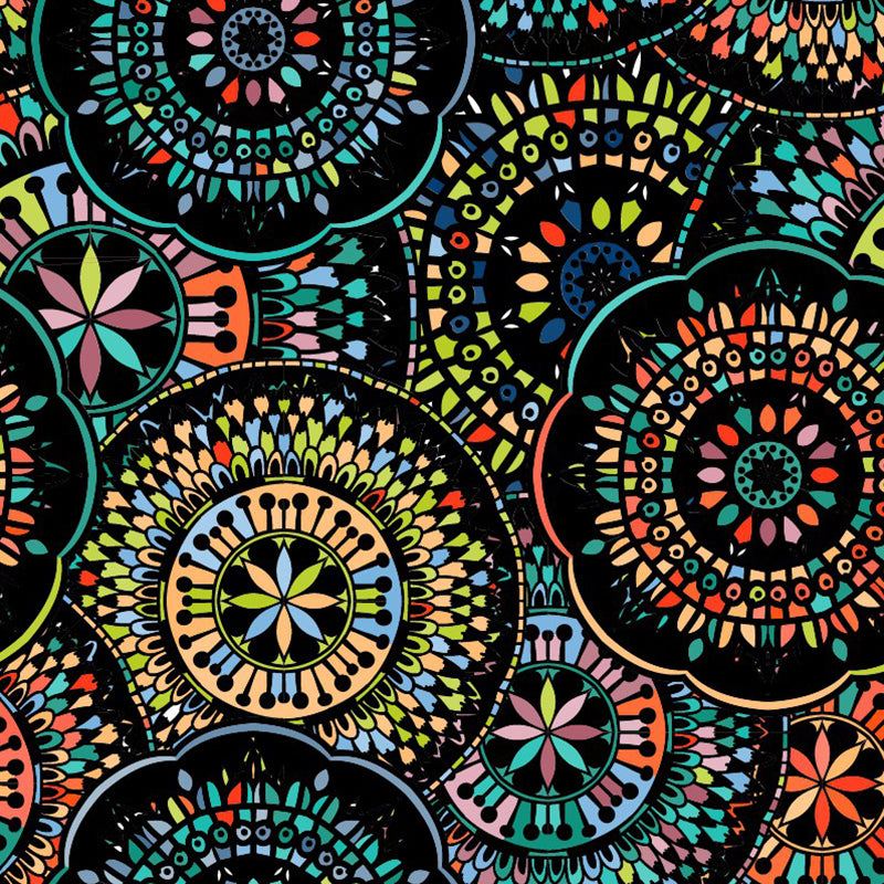 Ethnic Mandala Pattern Mural Wallpaper for Bedroom Abstract Wall Decor, Custom Print