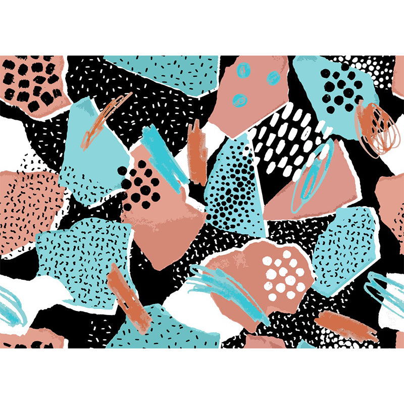 Whole Rock Textured Wallpaper Murals Boho Exotic Spotted Wall Decor in Pink-Blue