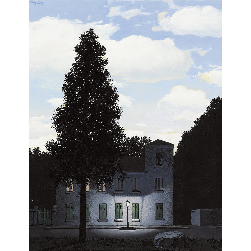 Big Surrealist Wall Covering Murals Black-Blue The Empire of Light Wall Art, Made to Measure