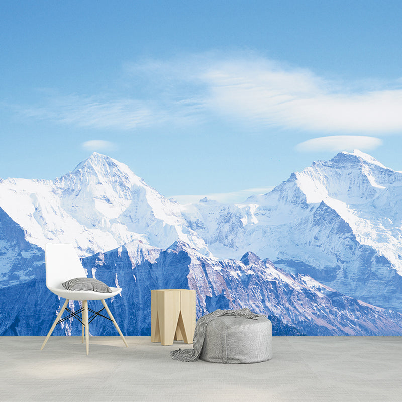 Photography Snowy Mountain Mural Decal Whole Wall Covering for Living Room, Custom-Print
