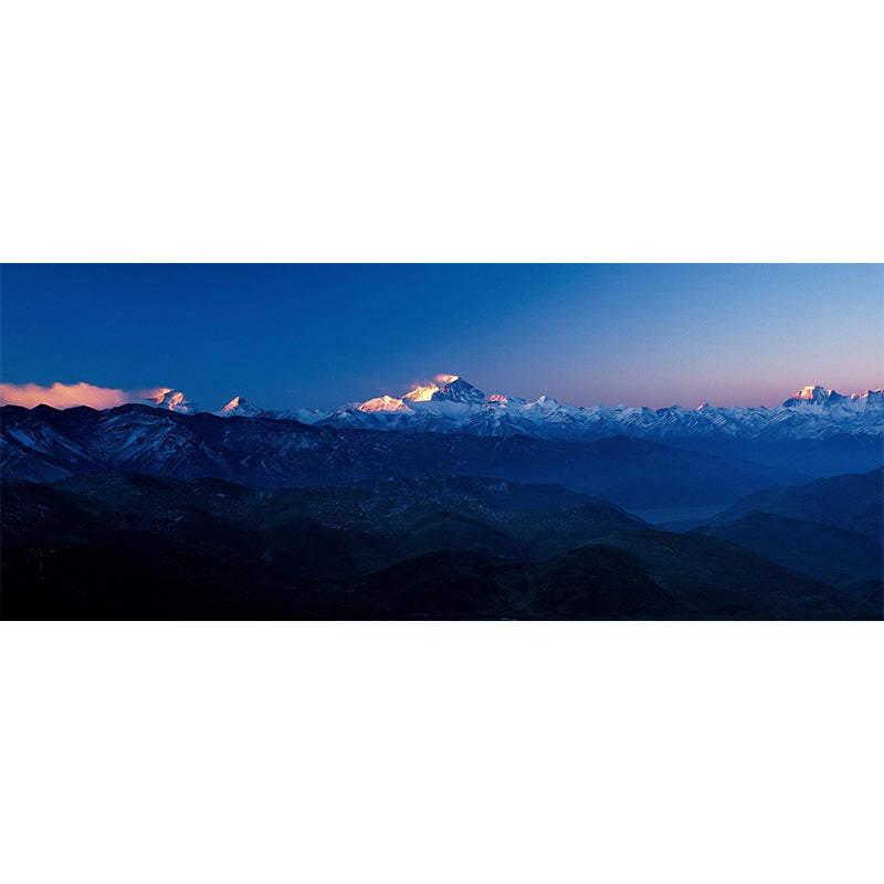 Blue Morning Snow Mountain Mural Decal Stain-Proof Wall Covering for Home Gallery