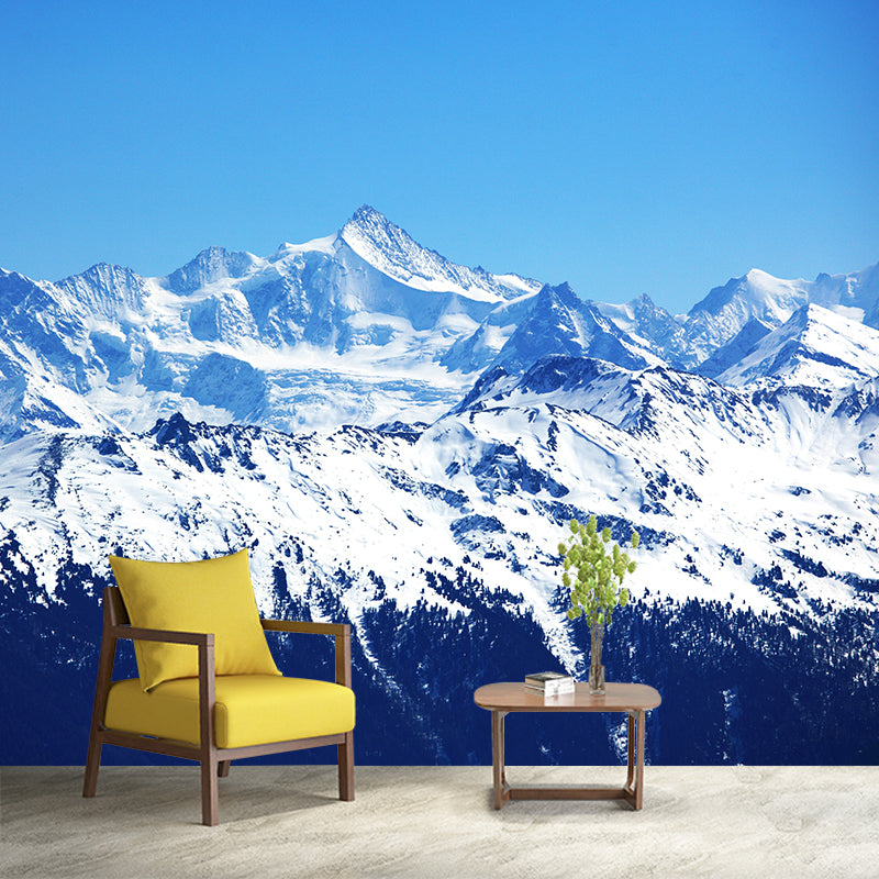 Photo Print Snow Mountains Mural Decal Large Wall Art for Living Room, Made to Measure