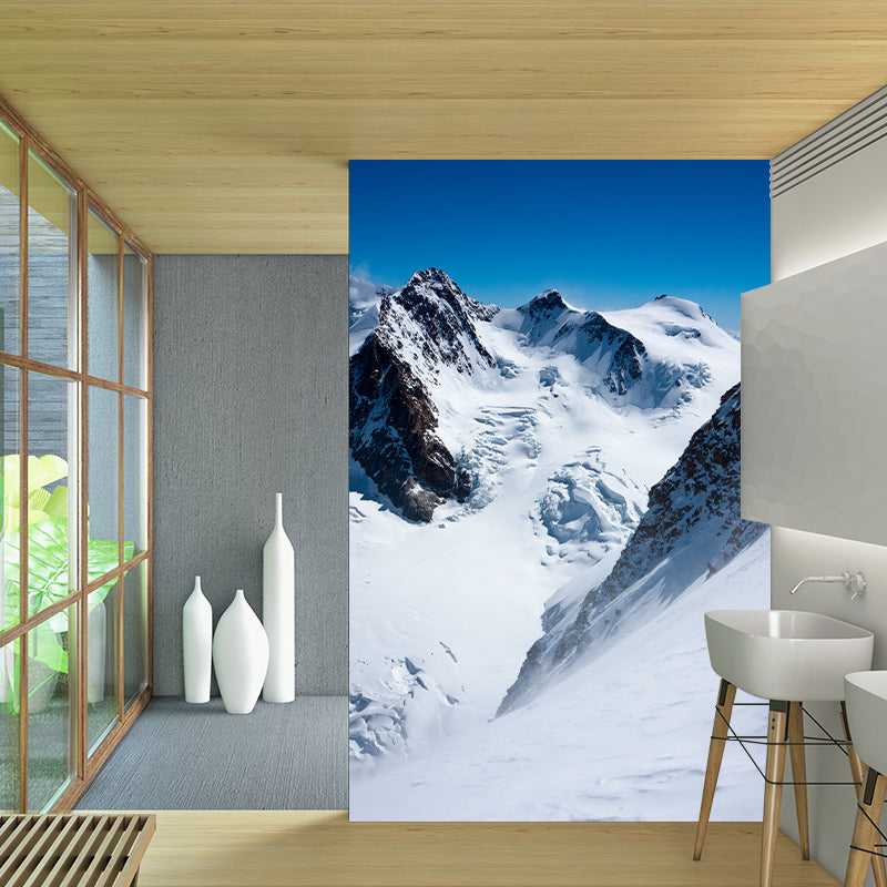 Stain Resistant Winter Mountain Murals Contemporary Non-Woven Wall Covering, Custom Made