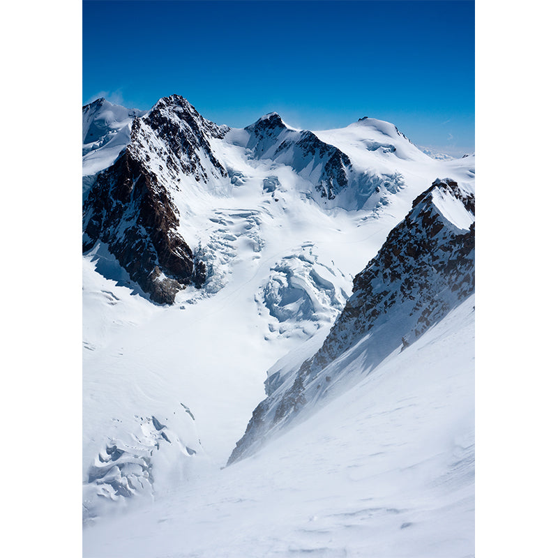 Stain Resistant Winter Mountain Murals Contemporary Non-Woven Wall Covering, Custom Made