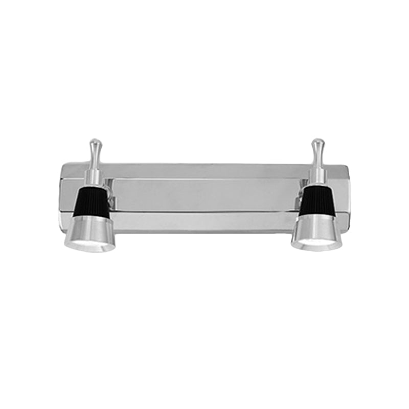 Cono modernista Vanity luce alluminio illuminazione calda/bianca Lampada da parete da bagno a 2/luci in acciaio inossidabile