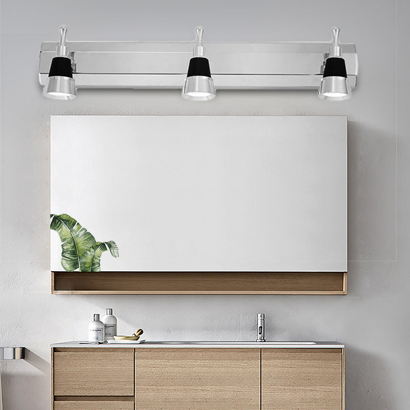 Cono modernista Vanity luce alluminio illuminazione calda/bianca Lampada da parete da bagno a 2/luci in acciaio inossidabile