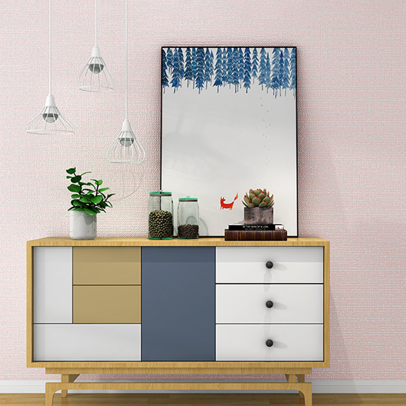 Modern Plain Wallpaper Roll Light-Color Dining Room Wall Decoration, 31' L x 20.5" W