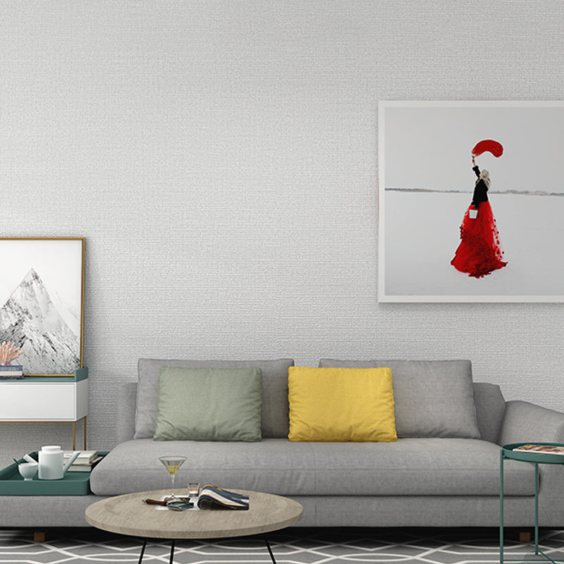 Modern Plain Wallpaper Roll Light-Color Dining Room Wall Decoration, 31' L x 20.5" W