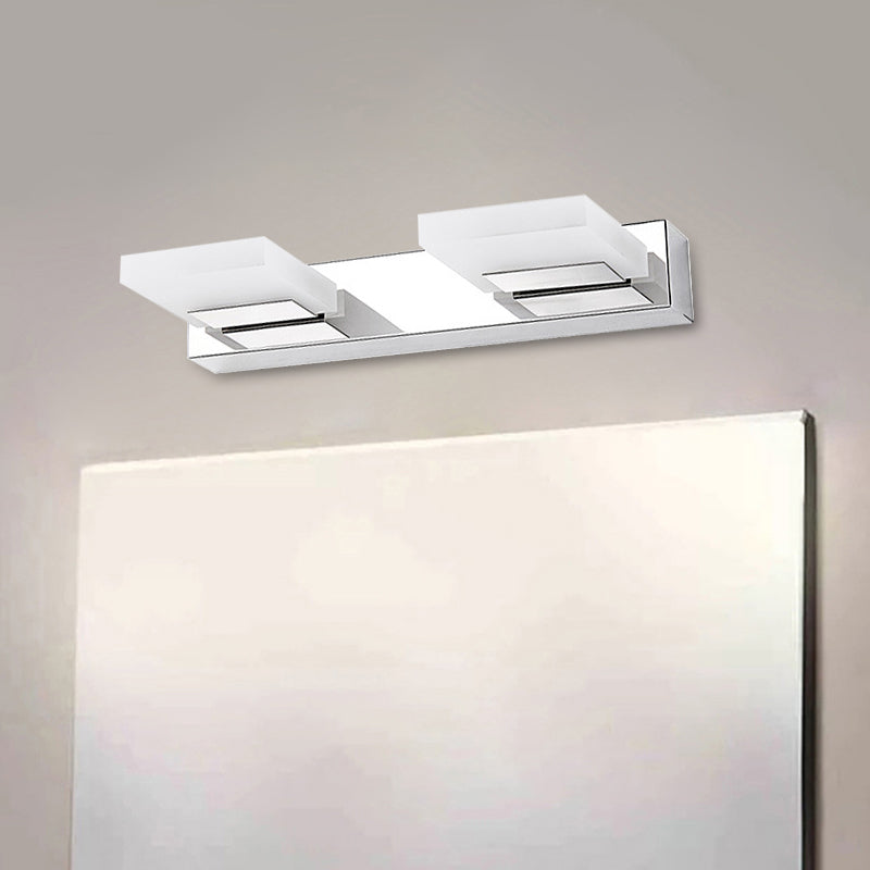 2/3/5 Lights Bathroom Vanity Light with Brick Acrylic Shade Chrome Wall Mounted Sconce in Warm/White Light