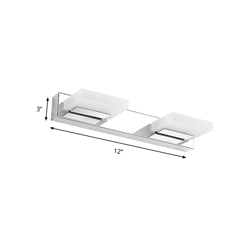 2/3/5 Lights Bathroom Vanity Light with Brick Acrylic Shade Chrome Wall Mounted Sconce in Warm/White Light