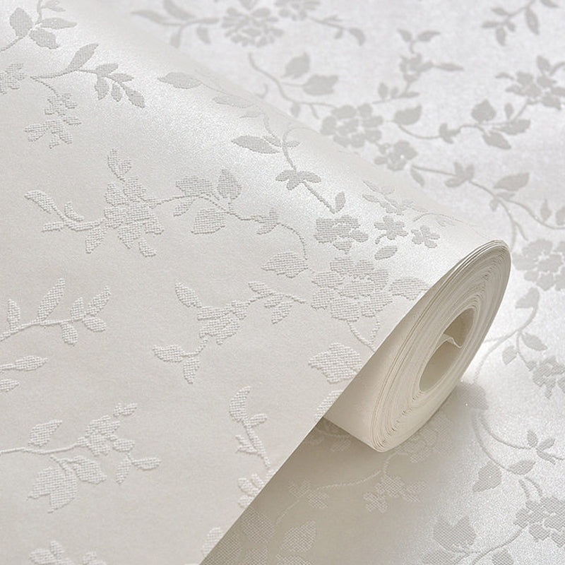 Flower Printed Wallpaper Roll Rustic Semi-Gloss Wall Covering in Pastel Color for Girls Room