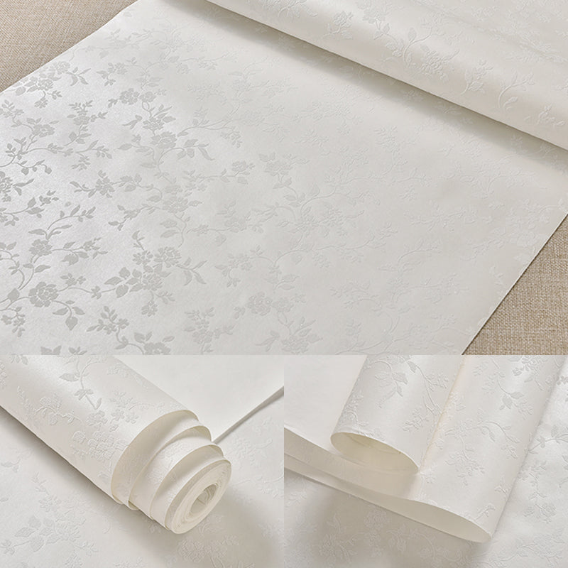 Flower Printed Wallpaper Roll Rustic Semi-Gloss Wall Covering in Pastel Color for Girls Room