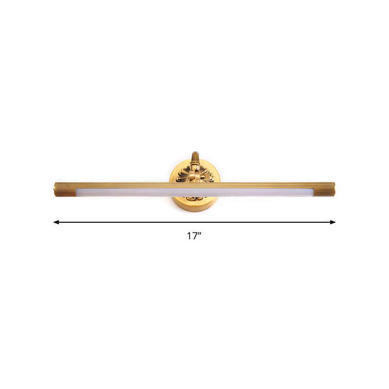 Messing Finish Tubular Wall Leuchten Licht Moderne integrierter LED -Metall -Waschtischbeleuchtung für Badezimmer, 17 "/22" W.
