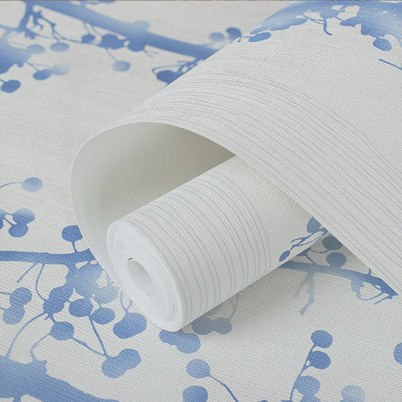 Countryside Watercolor Vines Wallpaper Pastel Color Stain Proof Wall Covering for Accent Wall