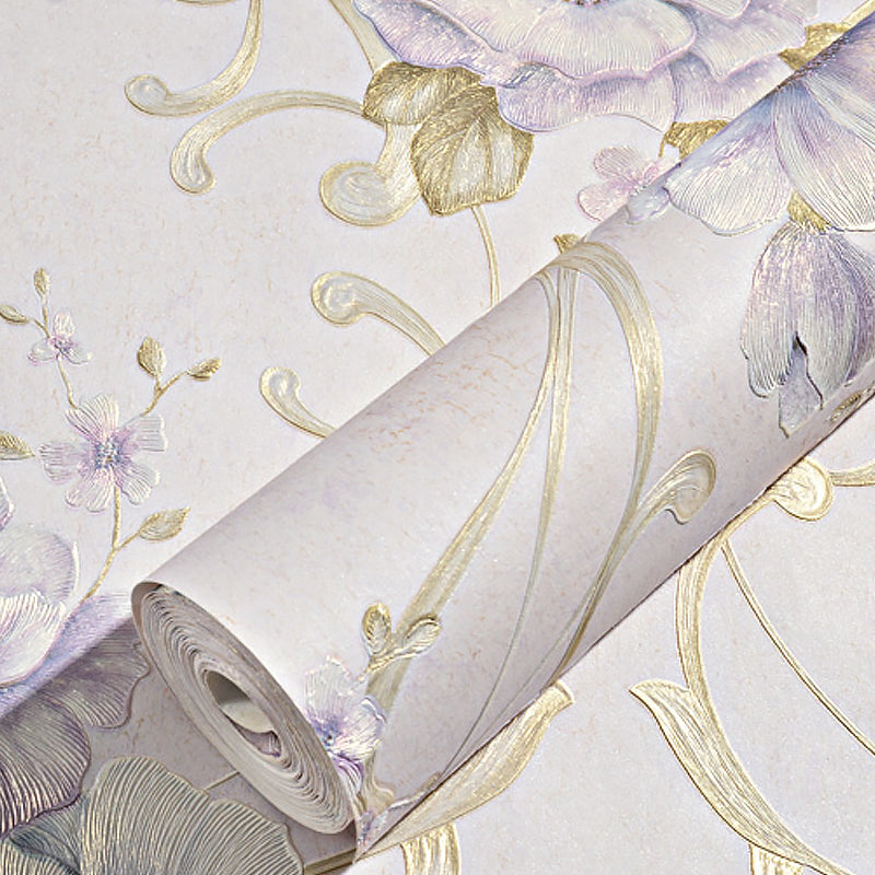 Beautiful Peony Blossom Wallpaper for Living Room Floral Print Wall Art, 57.1-sq ft