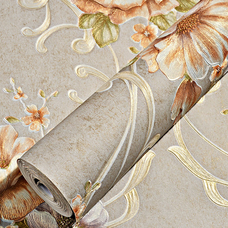 Beautiful Peony Blossom Wallpaper for Living Room Floral Print Wall Art, 57.1-sq ft