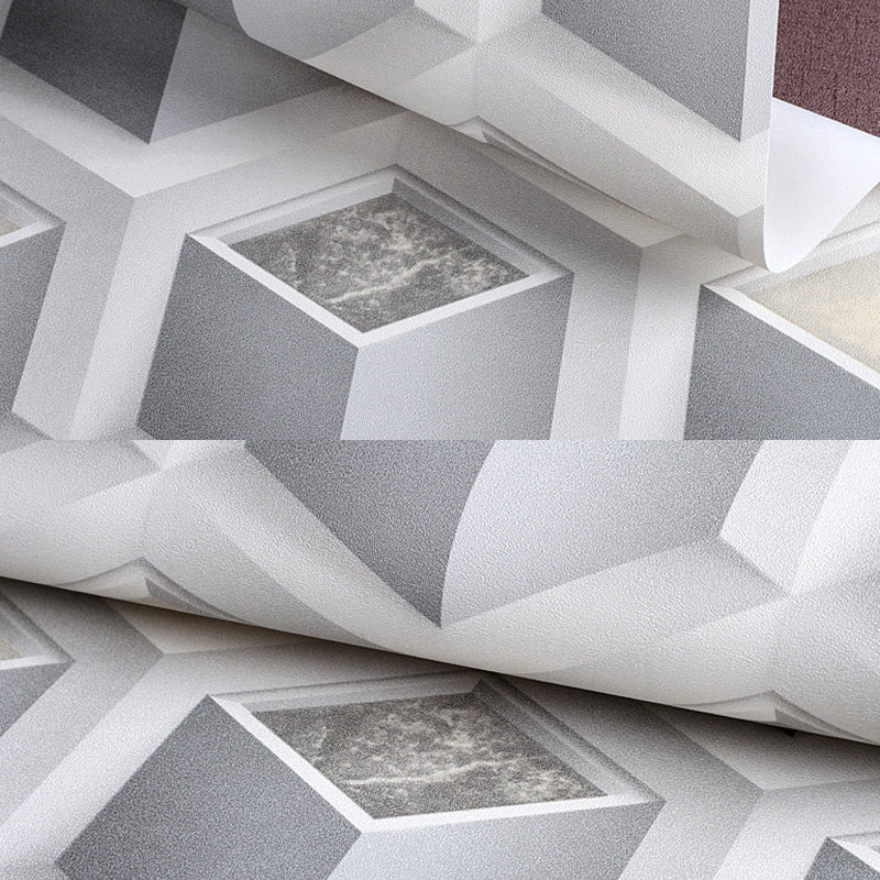 3D Matrix Wallpaper Roll Pastel Color Water Resistant Wall Decor for Living Room