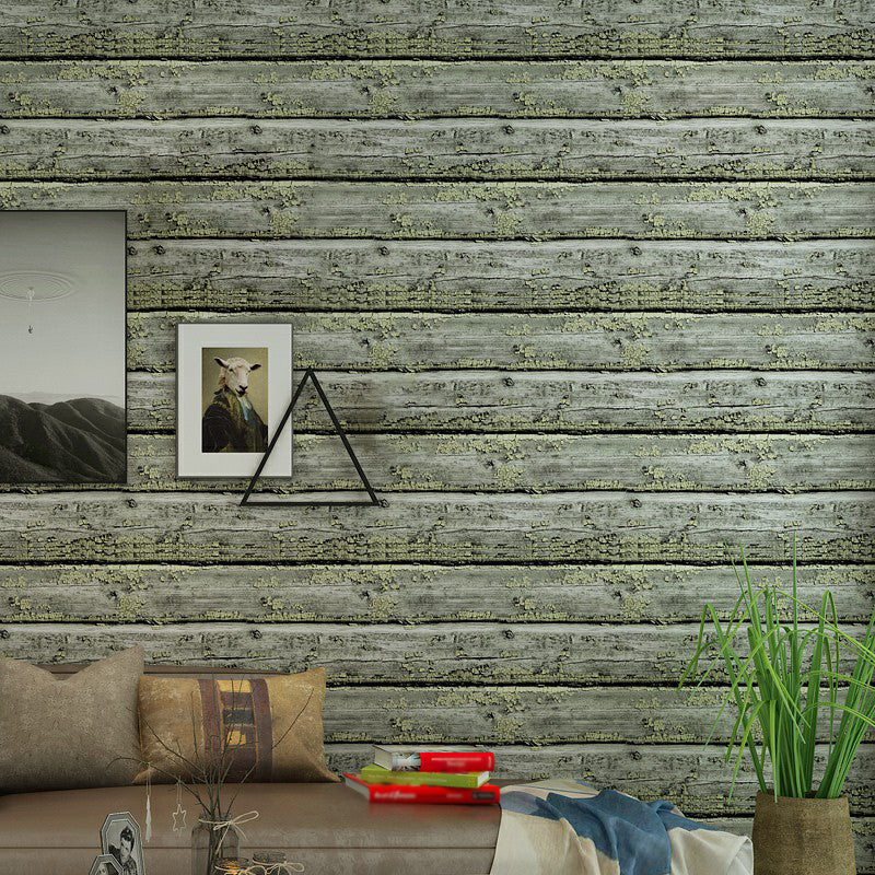Papier peint de style chalet de campagne, couleur foncée, résistant à l'humidité, décoration murale pour salon