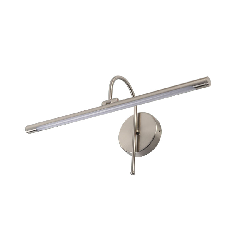 Zeitgenössische LED -Wandlampe mit Metallschatten Schwarz/Nickel Röhrenförmiger Waschtischlampe über dem Spiegel, 16 "/20" Durchmesser