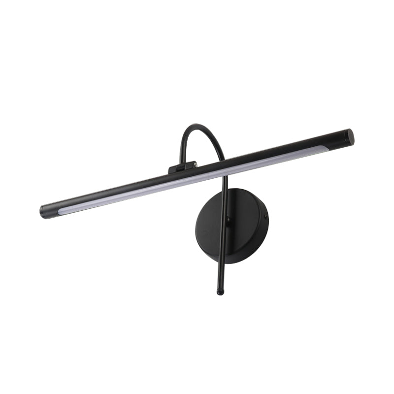 Zeitgenössische LED -Wandlampe mit Metallschatten Schwarz/Nickel Röhrenförmiger Waschtischlampe über dem Spiegel, 16 "/20" Durchmesser