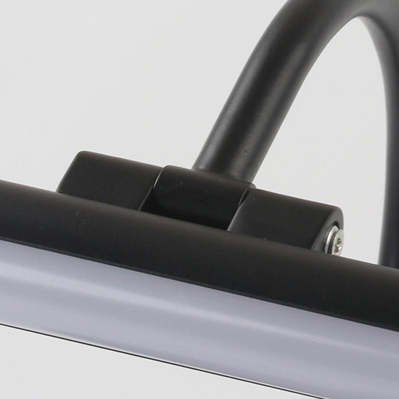 Zeitgenössische LED -Wandlampe mit Metallschatten Schwarz/Nickel Röhrenförmiger Waschtischlampe über dem Spiegel, 16 "/20" Durchmesser