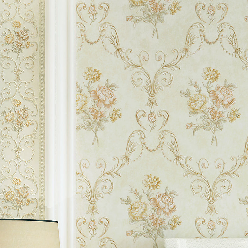 Enchanting Blossoming Peony Wallpaper for Bedroom, Pastel Color, 33' L x 20.5" W