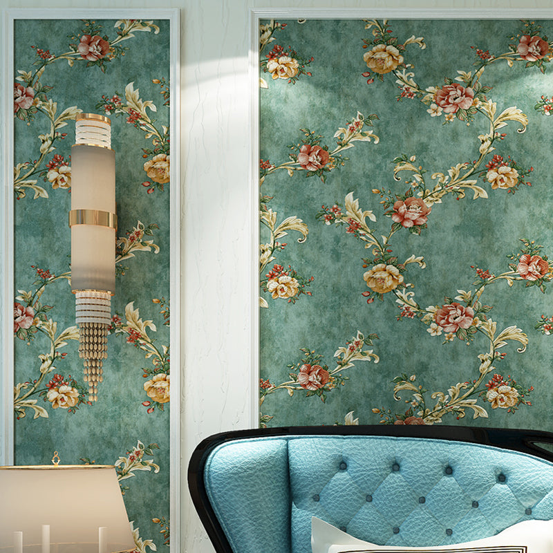 Pastelkleur rustiek behangrol 33' L x 20,5" W pioenroos en tak wanddecoratie voor thuis