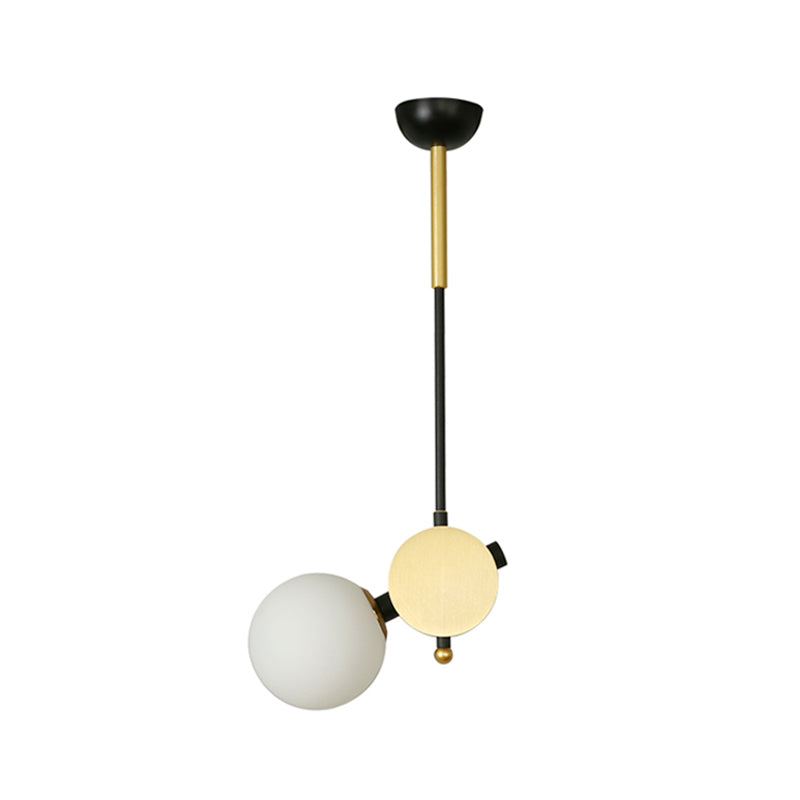 Modernistische bubbels plafondlamp opaalglas 1 hoofd slaapkamer slinger licht in zwart en goud, links/rechts