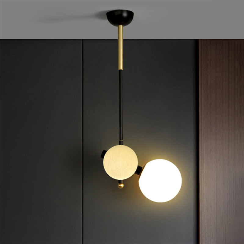 Modernistische bubbels plafondlamp opaalglas 1 hoofd slaapkamer slinger licht in zwart en goud, links/rechts