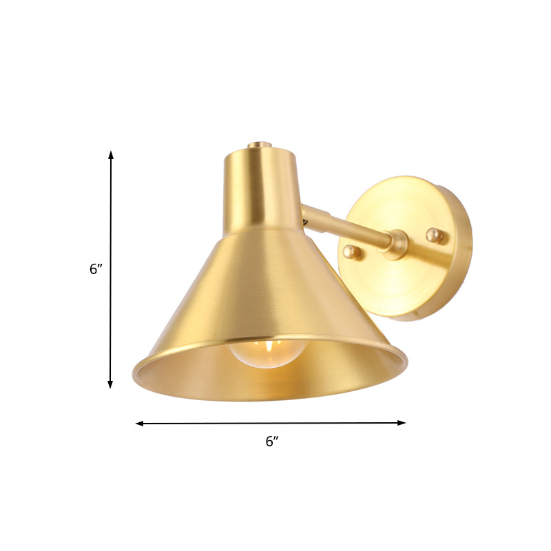 Messing Finish ausgestattet Wandleuchten Leicht Vintage Metall 1 Glühbirne Schlafzimmer Wandbeleuchtung mit verstellbarem Arm