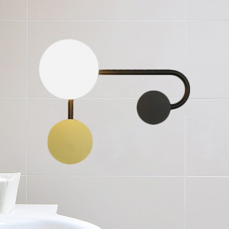 Application murale ronde Lumière Nordic PVC Bulbe simple Black and Gold Wall Murd Murd