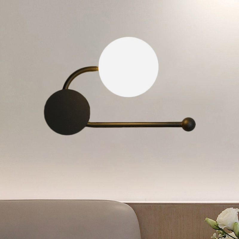 Application murale ronde Lumière Nordic PVC Bulbe simple Black and Gold Wall Murd Murd