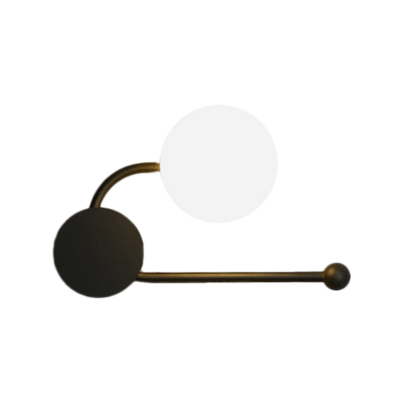 Application murale ronde Lumière Nordic PVC Bulbe simple Black and Gold Wall Murd Murd